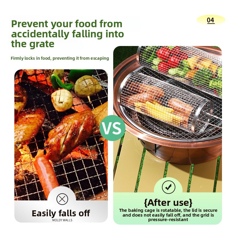 Portable Stainless Steel Grill Basket
