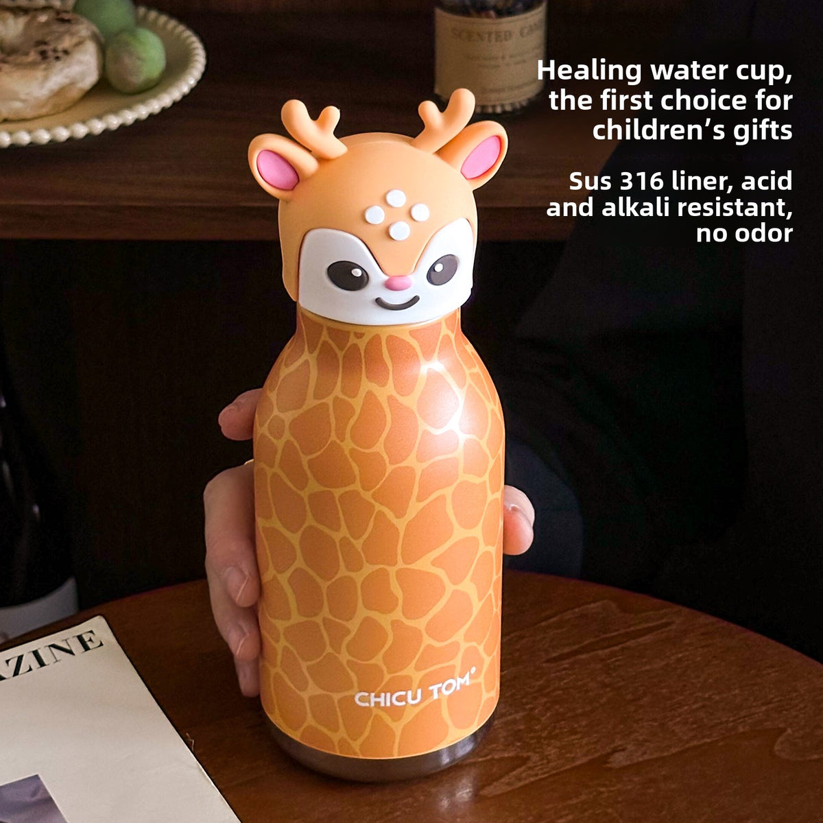 480 ml Animal Insulated Straw Cup