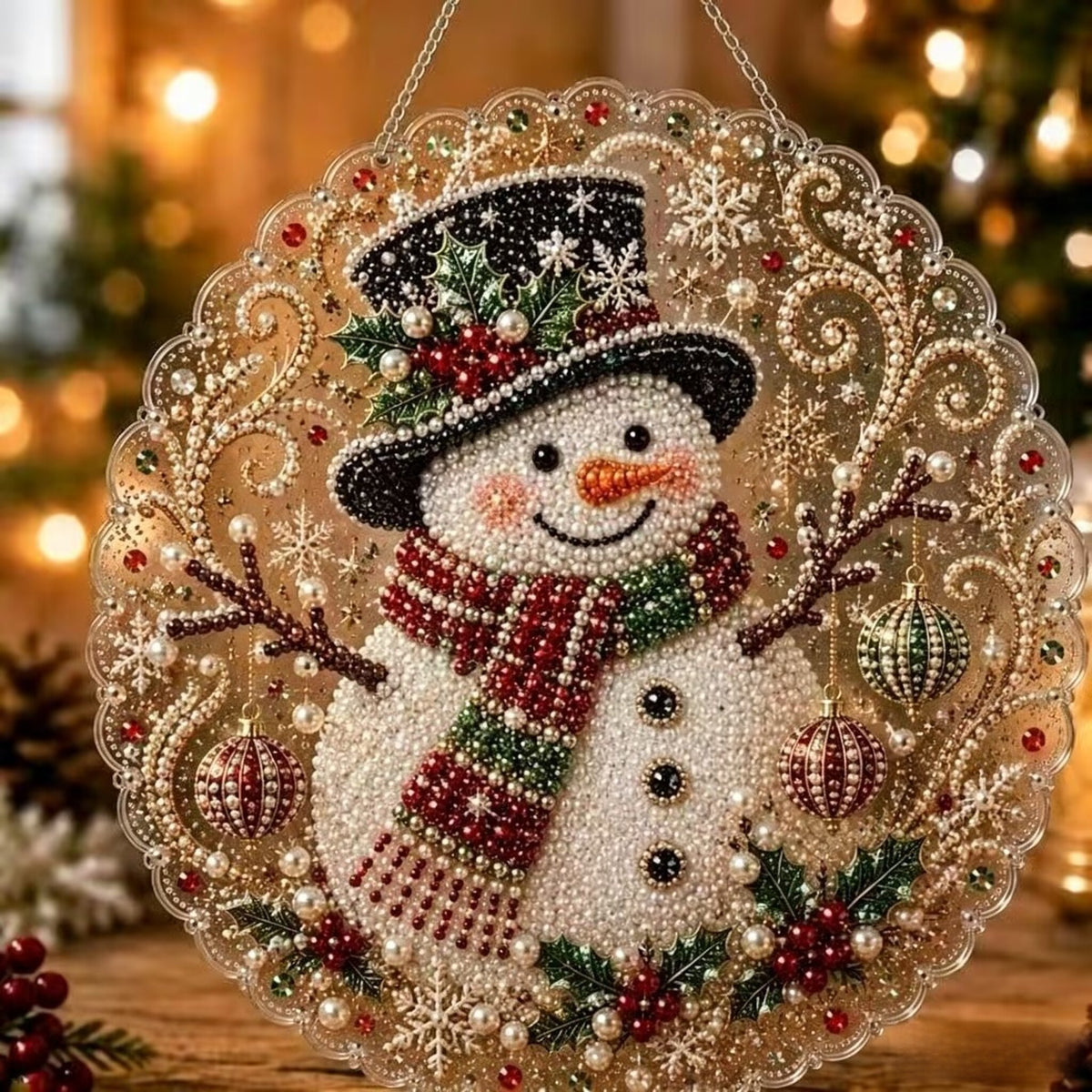 Ornament de Crăciun cu pictură cu diamante 5D