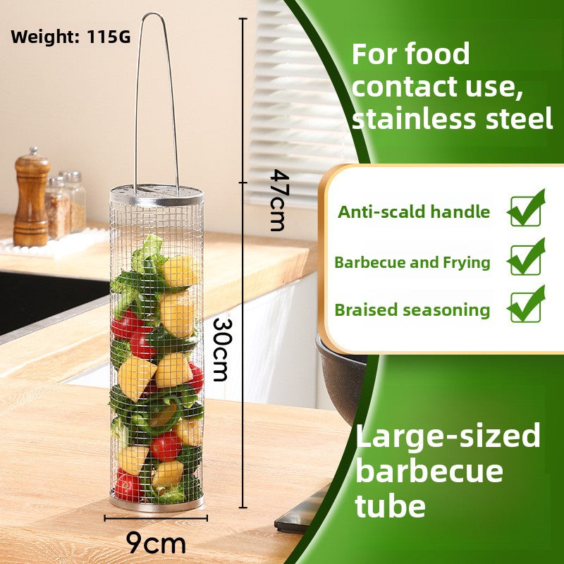 Portable Stainless Steel Grill Basket