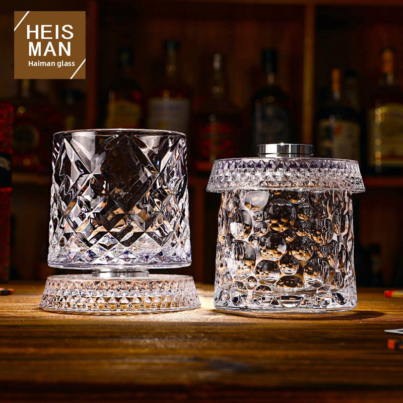 Rotating Crystal Whiskey Glass