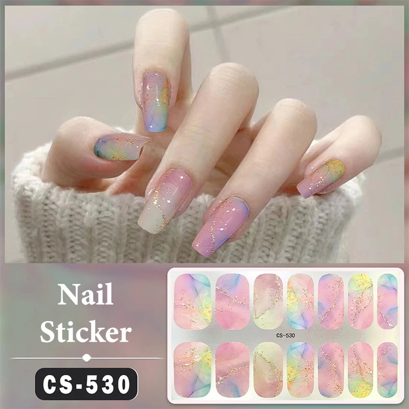 Full-Cover Nail Wrap Stickers, 14-Piece Set - product image 7