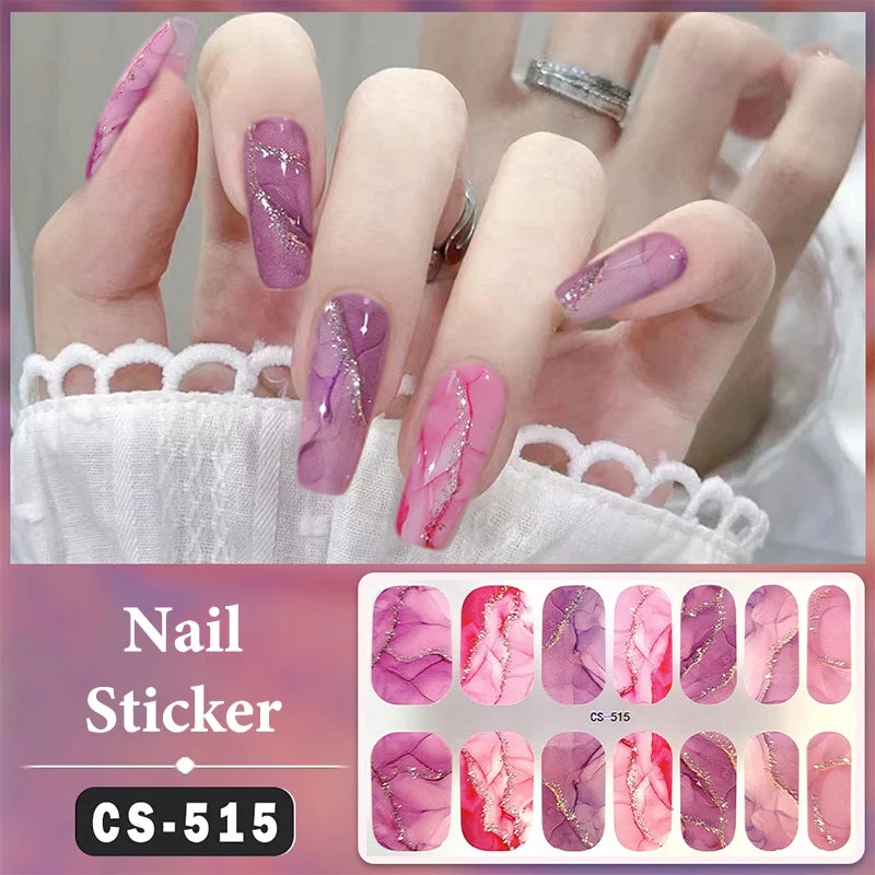 Full-Cover Nail Wrap Stickers, 14-Piece Set - product image 11