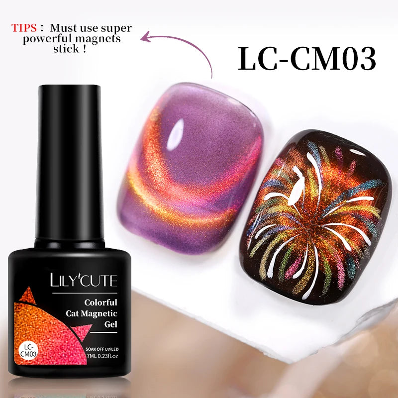LILYCUTE Gold Coffee Cat-Eye Gel Nail Polish, 7 ml - product image 21