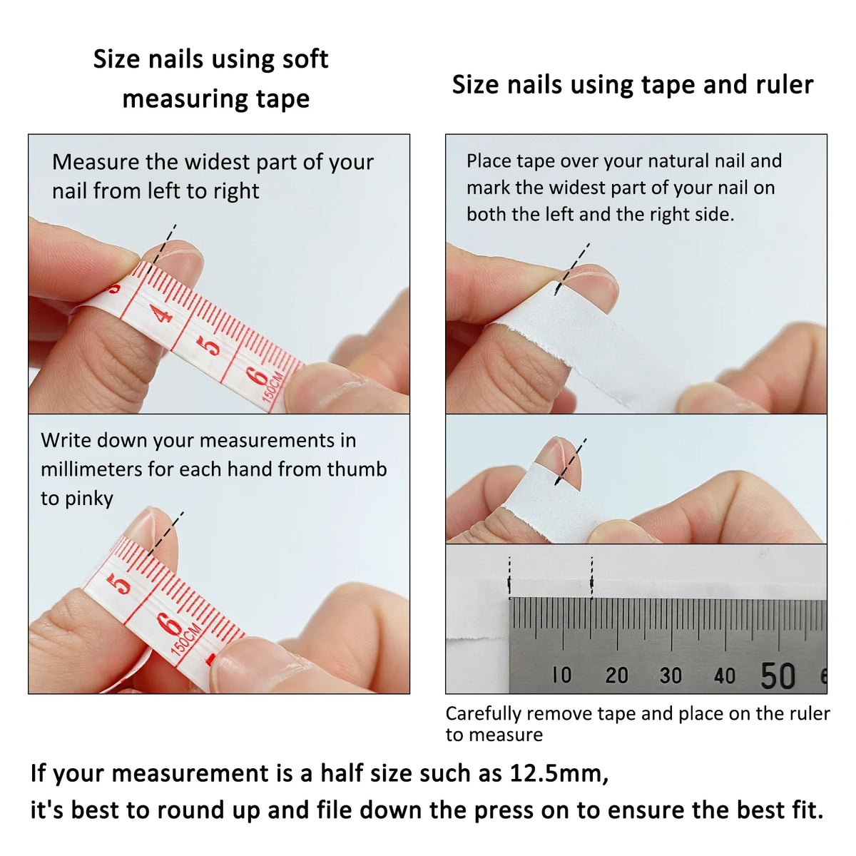 Glitter Heart Press-On Nails, 10-Piece Set