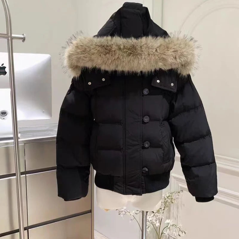 Women's Fur Hood Cropped Puffer Jacket - product image 6