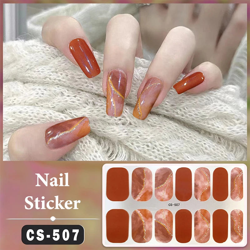 Full-Cover Nail Wrap Stickers, 14-Piece Set - product image 20