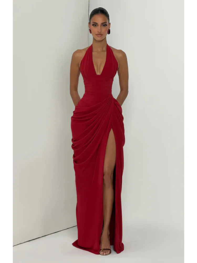 Women's Pleated Halter Maxi Dress - product image 8