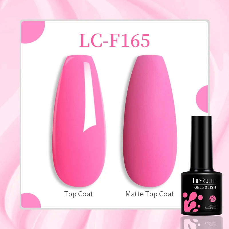 Lac de unghii cu gel LILYCUTE, sclipici roșu închis, 7 ml