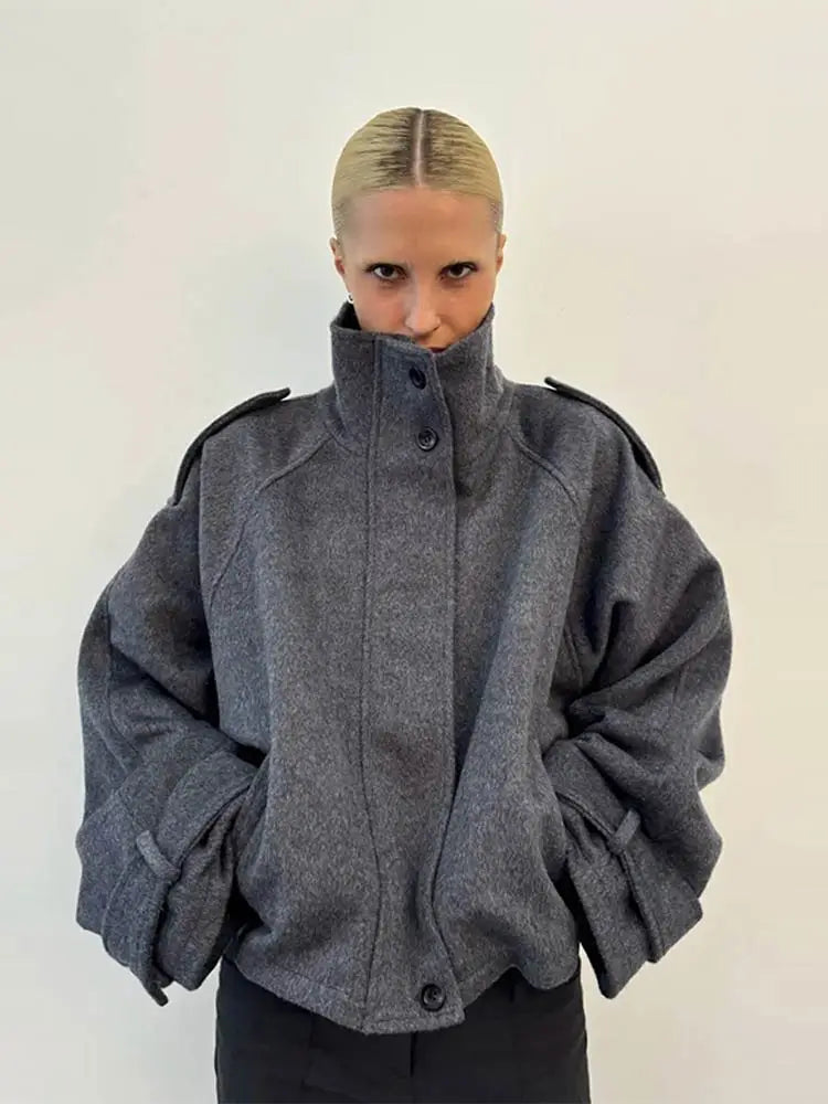 Women's Belted Short Wool-Style Coat - product image 7