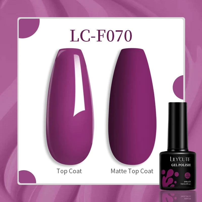 Lac de unghii cu gel LILYCUTE, sclipici roșu închis, 7 ml