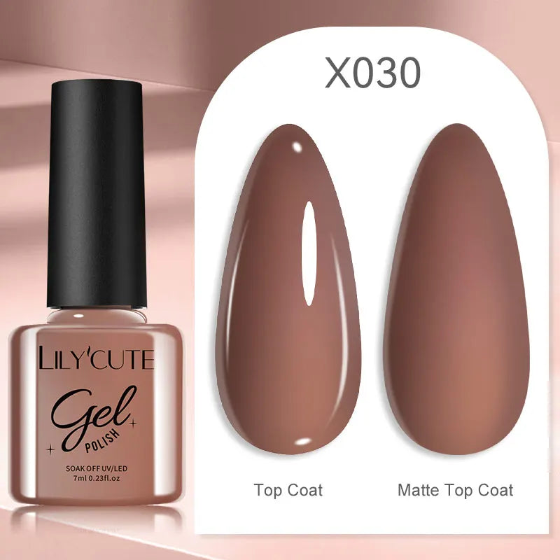Ojă semipermanentă LILYCUTE Gold Coffee Cat-Eye, 7 ml