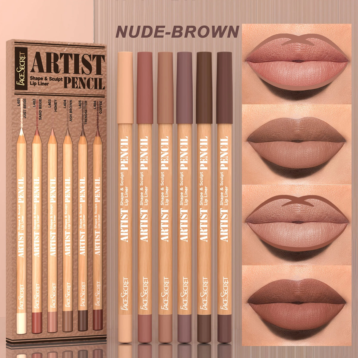 Nude Lip Liner Set, 6 Pieces - product image 8