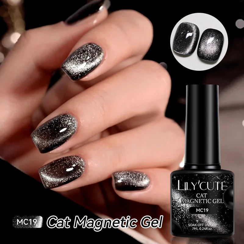 LILYCUTE Gold Coffee Cat-Eye Gel Nail Polish, 7 ml - product image 4