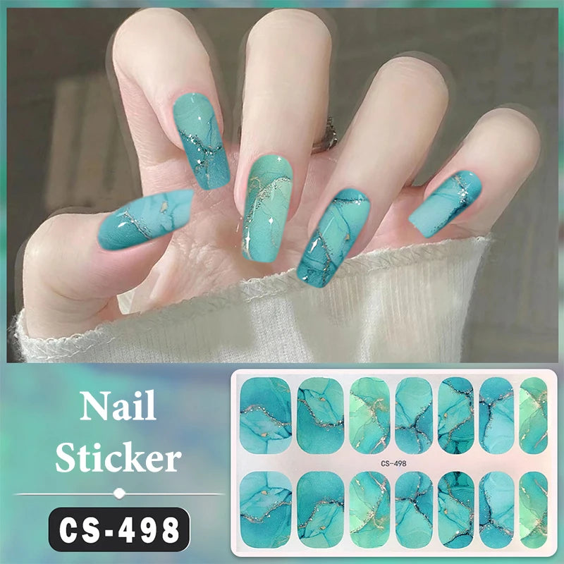 Full-Cover Nail Wrap Stickers, 14-Piece Set - product image 14