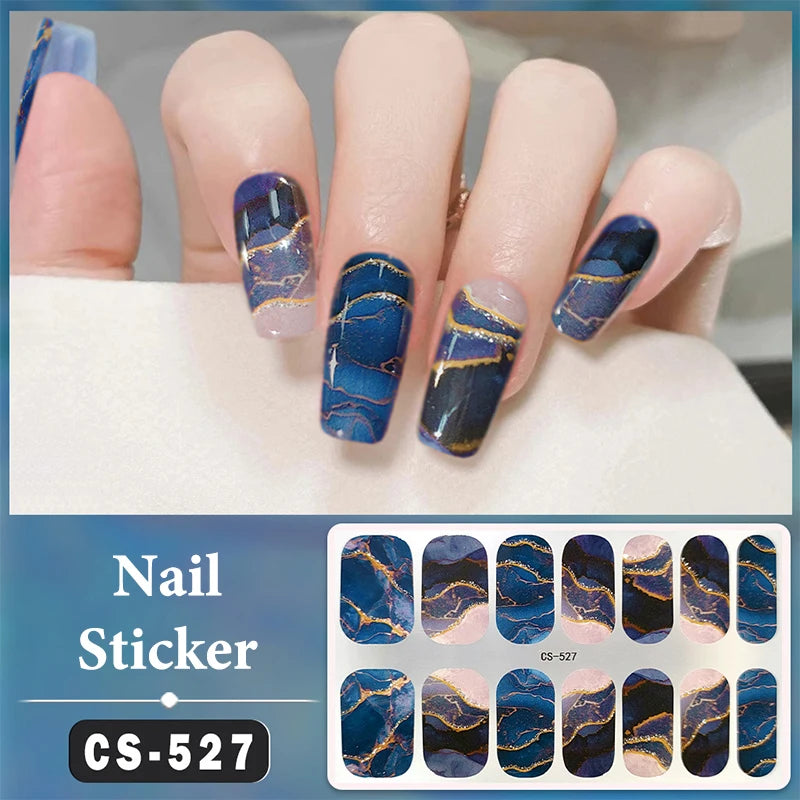 Full-Cover Nail Wrap Stickers, 14-Piece Set - product image 21