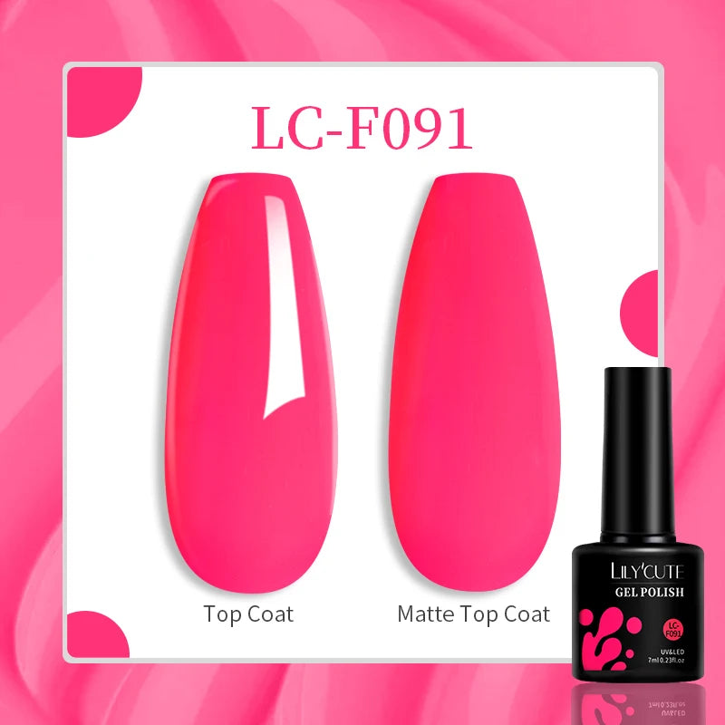 Lac de unghii cu gel LILYCUTE, sclipici roșu închis, 7 ml