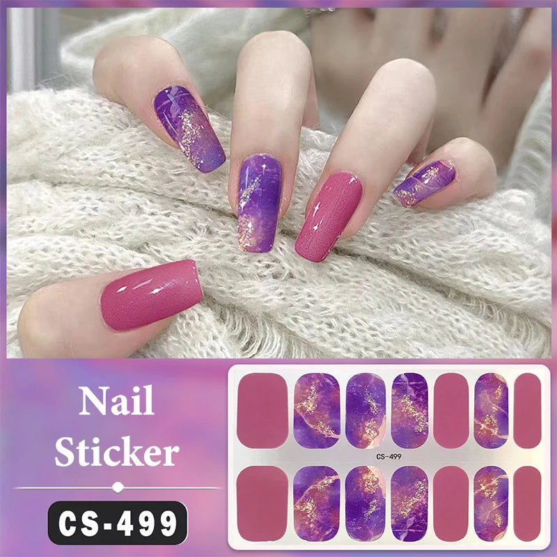 Full-Cover Nail Wrap Stickers, 14-Piece Set - product image 16