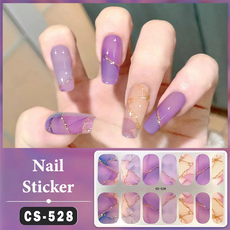 Full-Cover Nail Wrap Stickers, 14-Piece Set - product image 13
