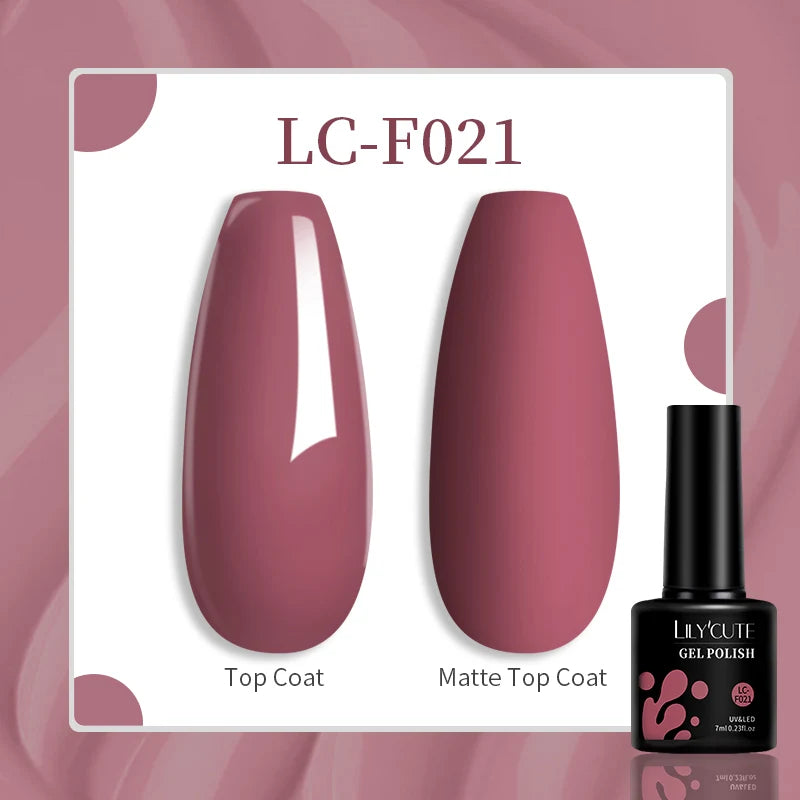 Lac de unghii cu gel LILYCUTE, sclipici roșu închis, 7 ml