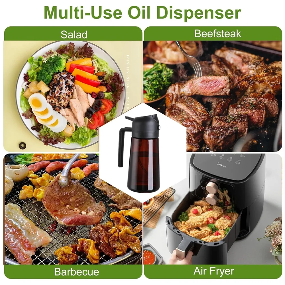 2-in-1 Glass Oil Dispenser & Sprayer, 470 ml - product image 6