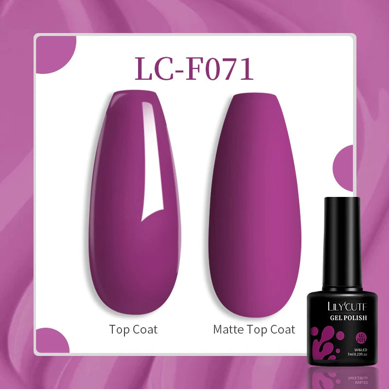 Lac de unghii cu gel LILYCUTE, sclipici roșu închis, 7 ml