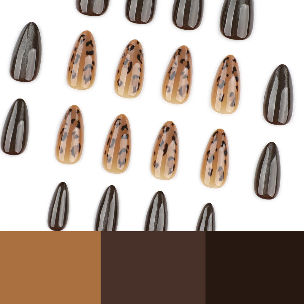 Leopard Cat-Eye Almond Press-On Nails - product image 2
