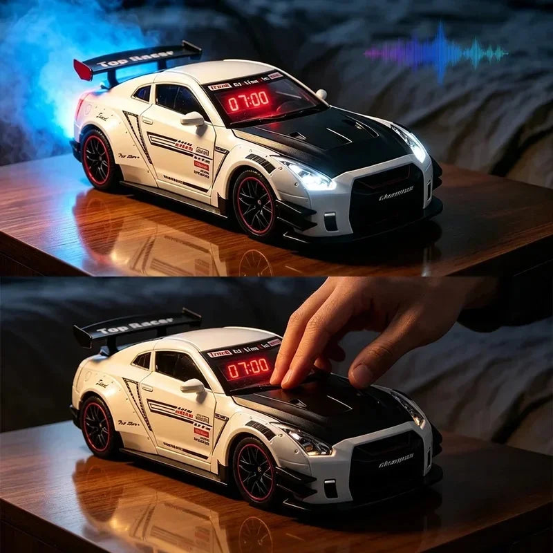Sports Car Alarm Clock with Engine Sound and Mist Effect