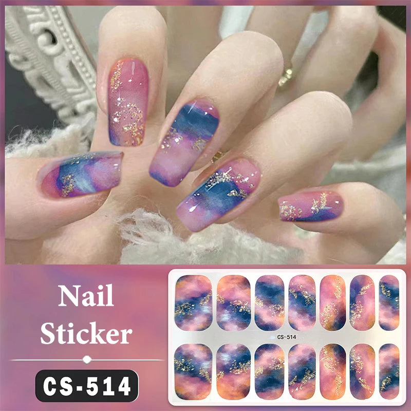 Full-Cover Nail Wrap Stickers, 14-Piece Set - product image 18