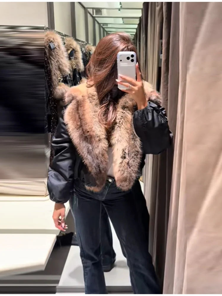 Women's Faux Fur Collar Winter Jacket - product image 3