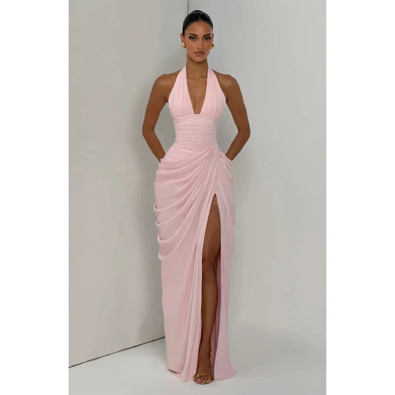 Women's Pleated Halter Maxi Dress - product image 4