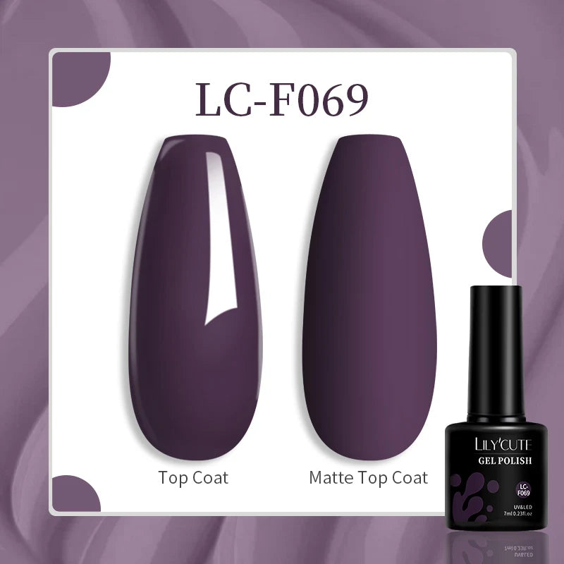Lac de unghii cu gel LILYCUTE, sclipici roșu închis, 7 ml