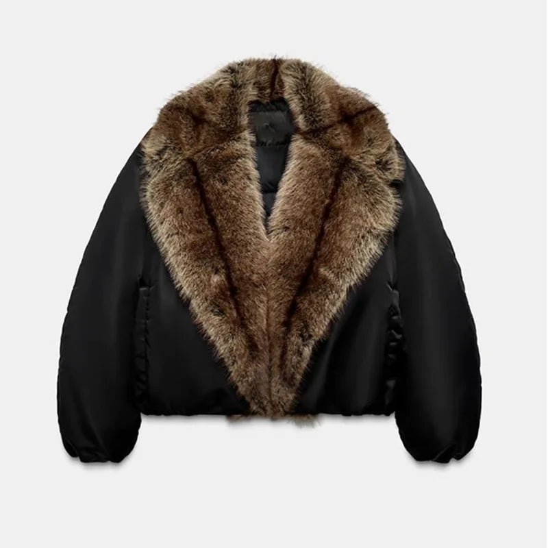 Women's Faux Fur Collar Winter Jacket - product image 1