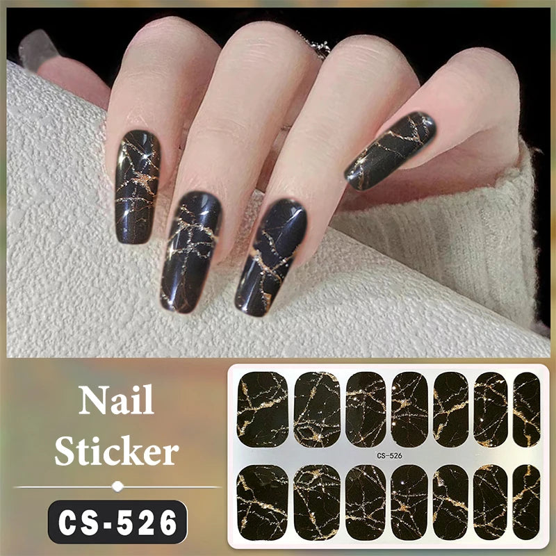 Full-Cover Nail Wrap Stickers, 14-Piece Set - product image 12