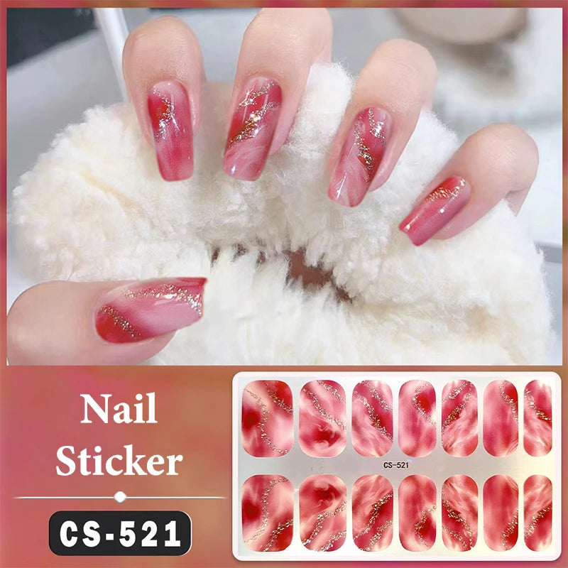Full-Cover Nail Wrap Stickers, 14-Piece Set - product image 9