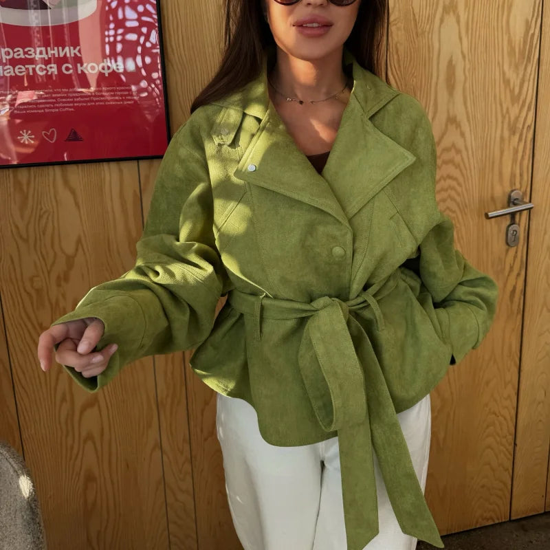 Women's Avocado Green Trench Coat - product image 5