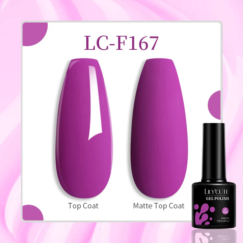 Lac de unghii cu gel LILYCUTE, sclipici roșu închis, 7 ml