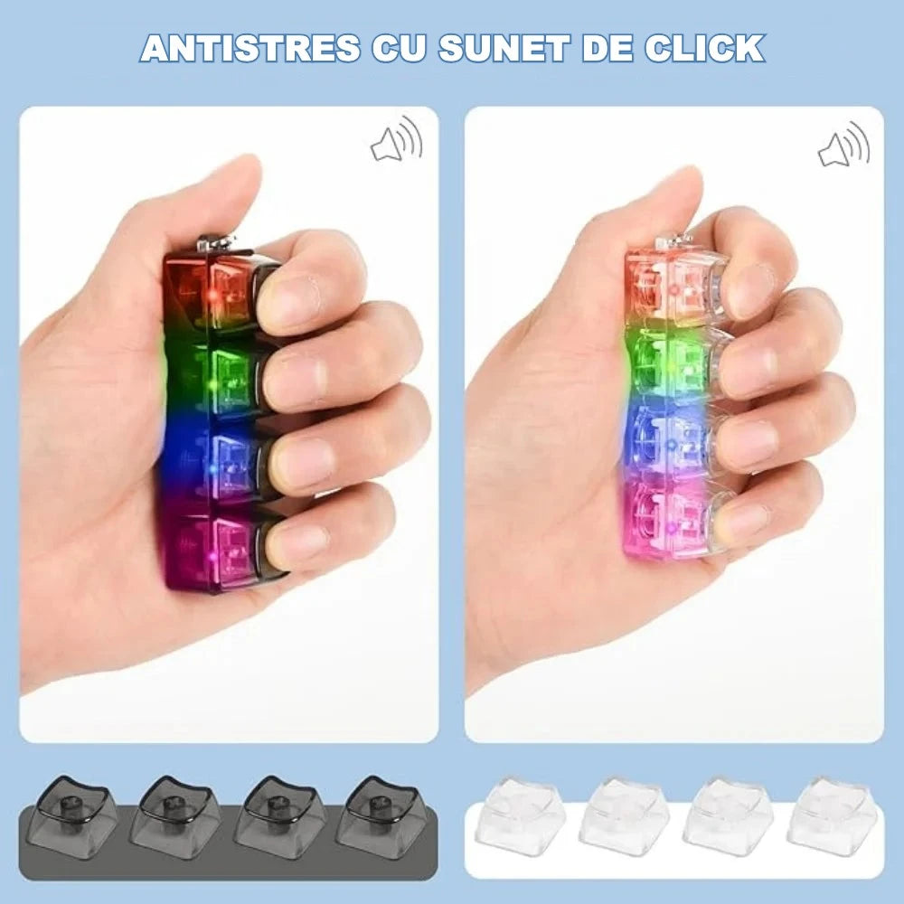 Breloc tastatură cu lumini, antistres