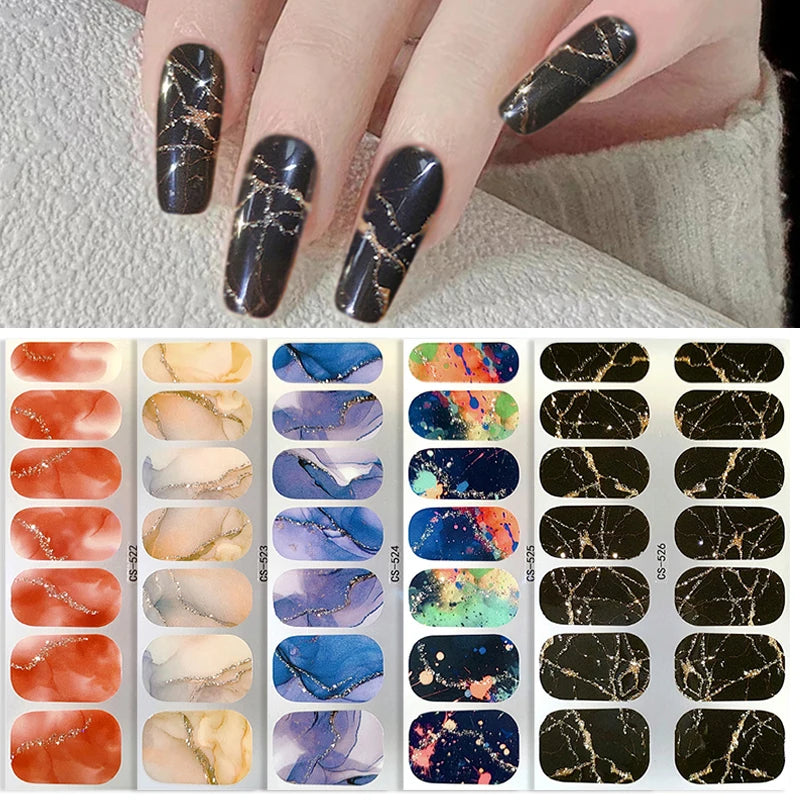 Full-Cover Nail Wrap Stickers, 14-Piece Set - product image 3