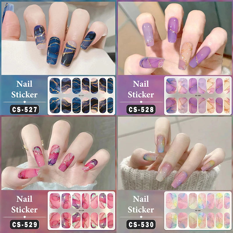 Full-Cover Nail Wrap Stickers, 14-Piece Set - product image 4