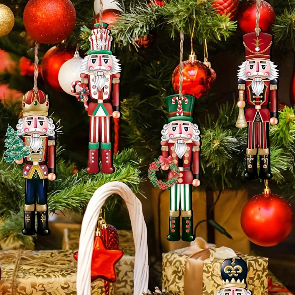 Wooden Nutcracker Ornament Set, 12 Pieces