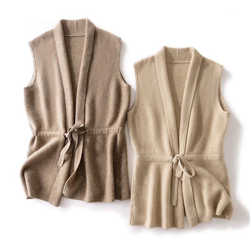 Women's Merino Wool V-Neck Knit Vest - product image 2