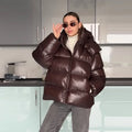 Women's Glossy Hooded Puffer Jacket - product image 11