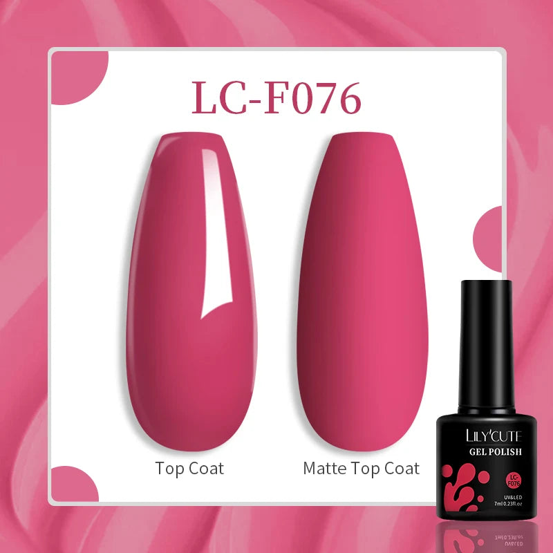 Lac de unghii cu gel LILYCUTE, sclipici roșu închis, 7 ml