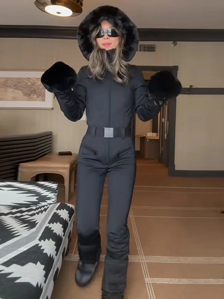 Women's Belted Hooded Ski Jacket - product image 3