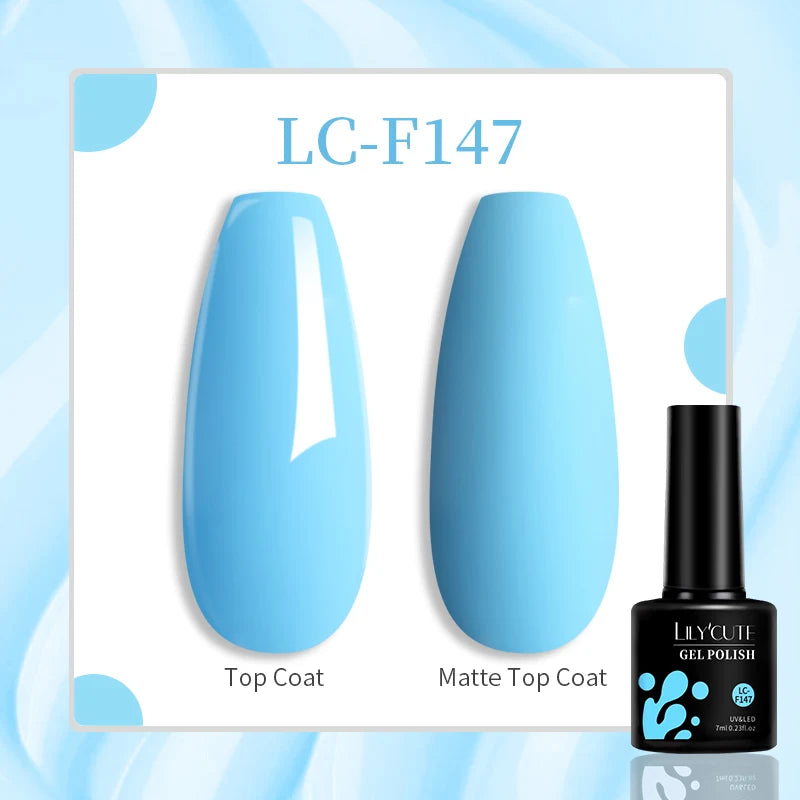 Lac de unghii cu gel LILYCUTE, sclipici roșu închis, 7 ml