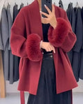 Women's Lace-Up Wool-Style Overcoat - product image 8