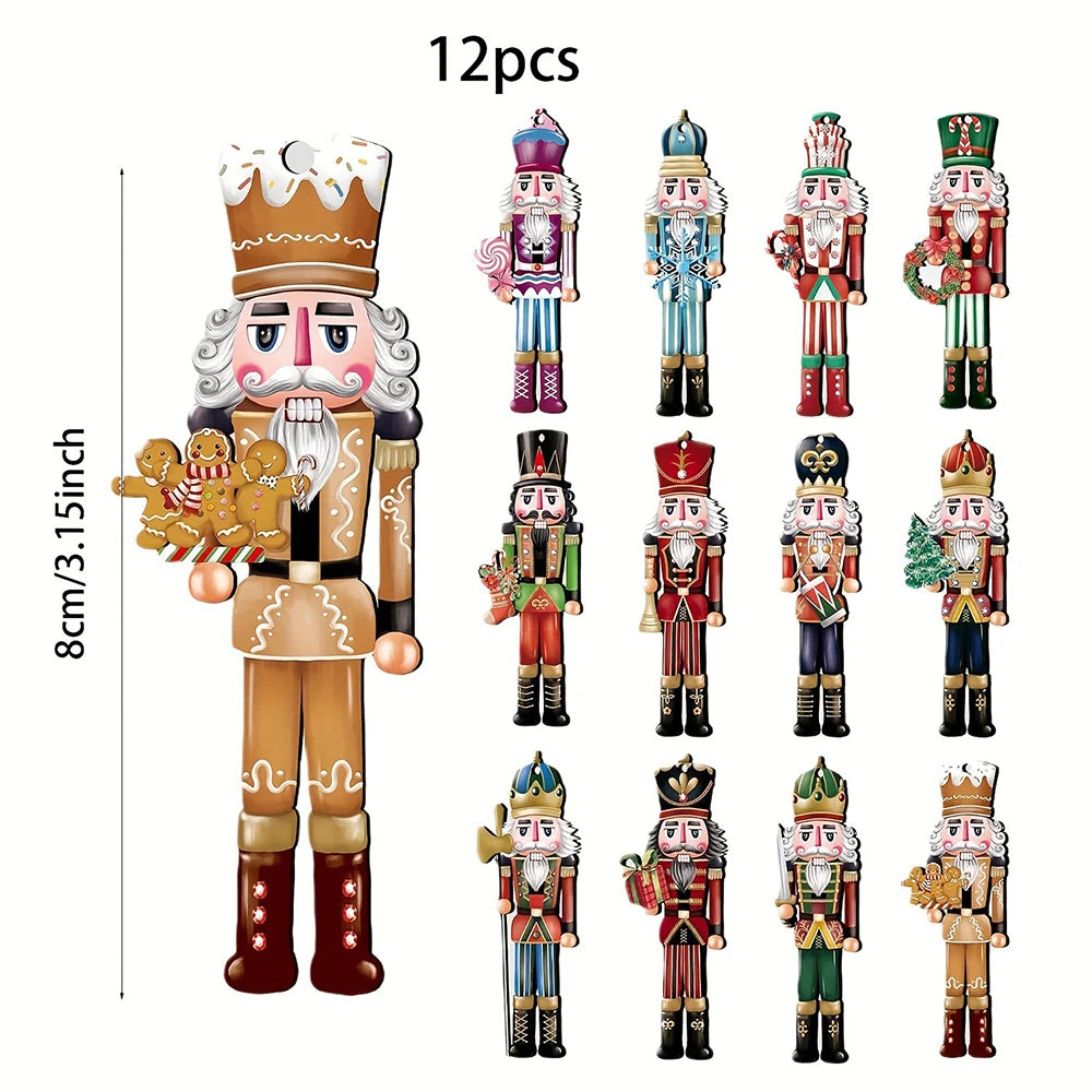 Set de 12 ornamente spărgători de nuci din lemn