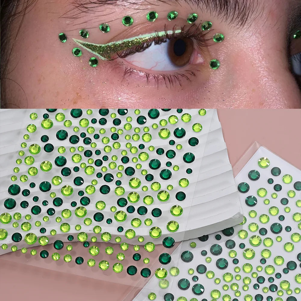 Emerald Green Face Jewel Stickers - product image 2