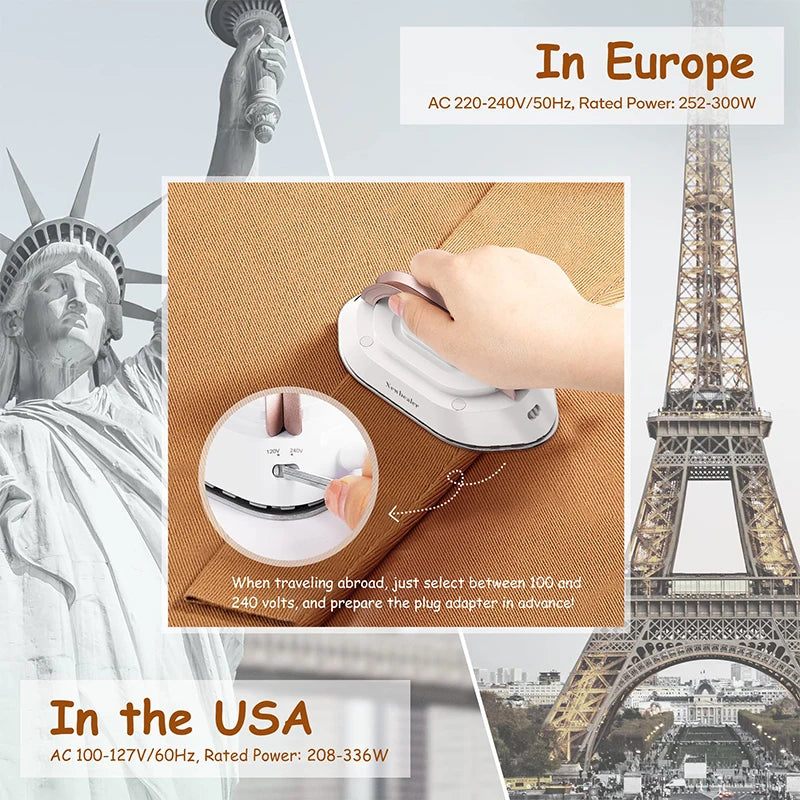 Mini Travel Iron, Dual Voltage, 30-Second Heat-Up